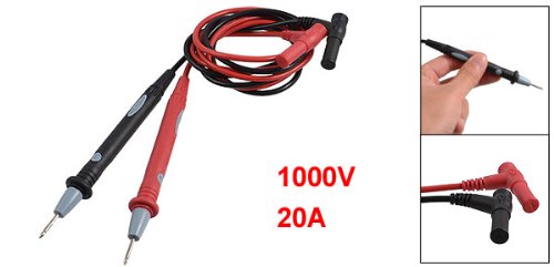 Uxcell Digital Multimeter 1000V 20A тест кабел за кабел сонда црвена црна должина на врвот 16мм