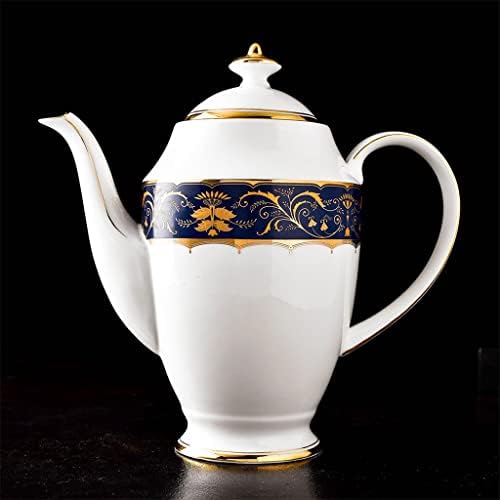 Quesheng European 15 парчиња коска Кина Дизајн чај сет керамички порцелан чај чаша и чинија попладневен чај сет со дизајн на златна линија