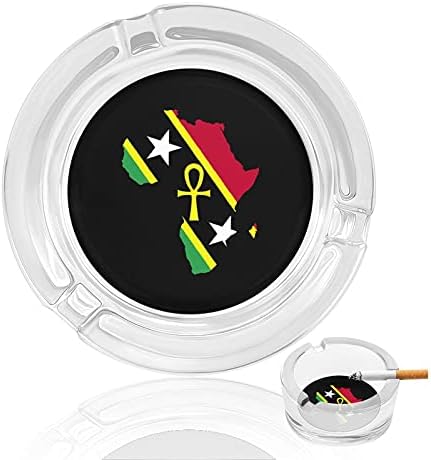 Африканска мапа мапа Свети Китс и Невис знаме цигари пушачи стакло пепелници за пепел за таблета за домашни канцеларии