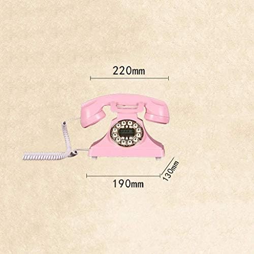 XJJZS Телефонски ретро гроздобер антички американски жичен дом фиксна фиксна телефонска линија, црна, розова фиксна телефон
