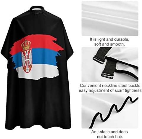 Србија Знаме Бербер Кејп Професионална Коса Сечење Престилка Фризер Кејп Салон Кејп За Мажи Жени
