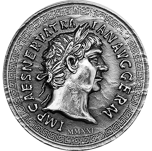 2021 Де Римска Империја Пауеркоин Трајан 1 Мл Сребрена Монета 5$ Кукови Острови 2021 Антички Финиш
