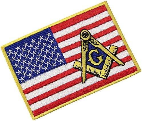 Американско знаме масонско лепенка извезена во САД квадрат Апликација Аплика на железо на шиење на амблем