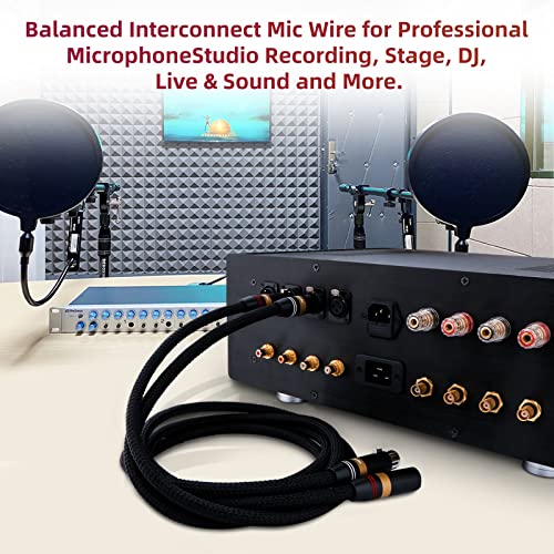 Monosaudio Pare Hifi Audio 3 Pin XLR машки до XLR женски кабелски микрофон кабел, балансирана микро -жица за интерконекција за професионален