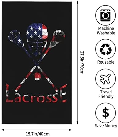 Гроздобер Лакрос Американско Знаме пешкир 27, 5х16 Инчи Рачна Крпа За Миење На Лицето Абсорбента Крпа Погодна За Кожата