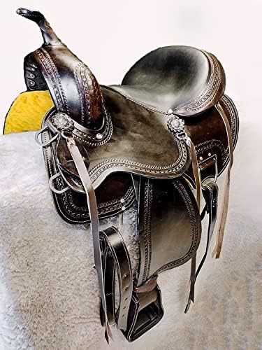 Manaal Enterprises Pony & Adult Classic Clivery Premium Leather Comfort Comfort Western Barrel Racing Trail Equestrian Horse Chorse,