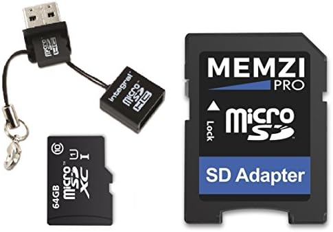 MEMZI PRO 64gb Класа 10 90MB/s Микро SDXC Мемориска Картичка Со Sd Адаптер и Микро USB Читач За Sony Xperia Z Серија Мобилни Телефони
