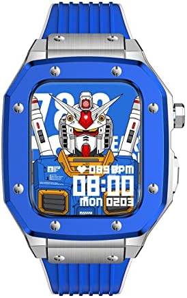 Кавју Легура Часовник Случај За Ивоч Серија СЕ Покритие За Apple Watch 7 6 5 4 44/45мм Луксузни Метални Гумени Додатоци За Часовници