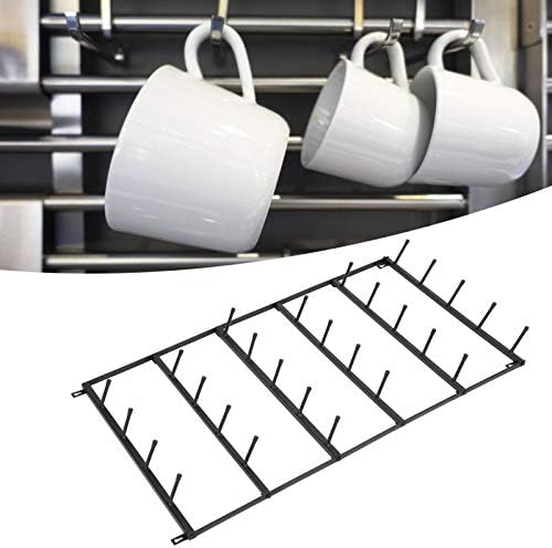 Ejoyous Cafe Crug Rack Wallид монтиран, 30 куки метални кригла држачи кафе чаша за складирање на решетката за складирање на решетки за чаши за