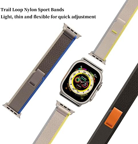 Опсежни ленти за јамка Asopetch компатибилни со Apple Watch Band 49mm 45mm 44mm 42mm 41mm 40mm 38mm за жени мажи, Nylon Weave Sport Loop