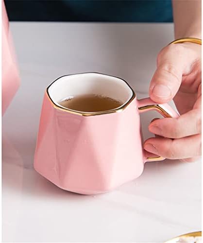 ZLXDP керамички кафе чај сет нордиски розов златен раб чајник сад за чаша поставена домашна кујна украс украси подароци