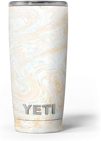 Дизајн Скинц златен чеша мермерна површина v18 - комплет за винил за завиткување на кожата компатибилен со чашите за ладилни ладилни текови на