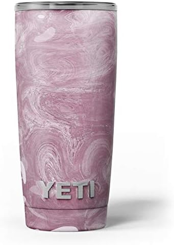 Дизајн Скинц розов чеша мермерна површина v15 - комплет за винил за завиткување на кожата компатибилен со чашите за ладилни ладилни текови