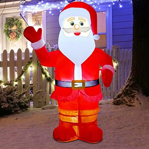 Comin 6.2ft Божиќни надувувања на отворено украси, разнесени на Дедо Мраз надувување со вградени LED диоди за Божиќ затворено во внатрешноста