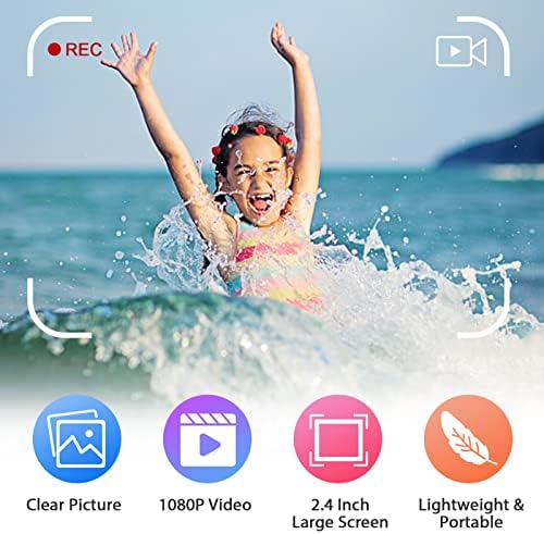 XIXIAN 1080p 20 Пиксели Детска Видео Камера Со Висока Резолуција Пренослив Мини Дигитален Фотоапарат со Голем Екран Од 2,4 Инчи Роденденски