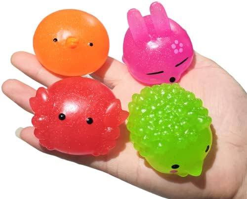 Ganjiang 8 пакет umамбо сјај мочи моки играчки животни со скрипти стрес -олеснувач детска забава фаворизи