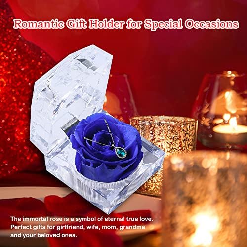 Moriico Ring Box Rose Jewelry Box, рачно изработен романтичен зачуван држач за розови прстени за неа за предлог за годишнината
