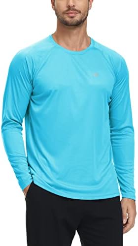 Машки кошули со долги ракави UPF 50+ УВ Сонце за заштита од сонце за пешачење за трчање на тренингот за пливање