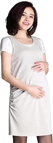 Дарзи Антиелектромагнетно Зрачење Сребрени Влакна Фустан ЕМФ Заштитен Едноставна Но Елегантна Облека За Бремени Жени