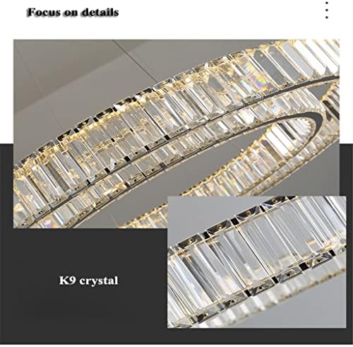 WYFDP кристален круг LED затемнет лустер злато / хром челик прстен за приврзок лустер осветлување дневна соба висина ламба