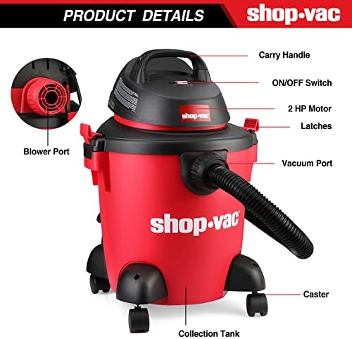 Shop-VAC 5 Gallon 2.0 Peak HP Влажни/суви вакуум високи перформанси 90304/90344 филтер за кертриџ