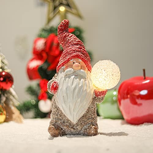 Bdor 9in gnomes, gnomes украси за дома, gnomes со топла светлина, големи гноми статуи гном украси, фигури на смола гном за украс / роденденски