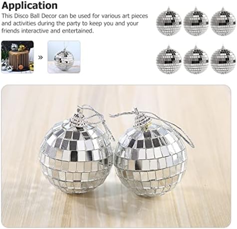 Inoomp 6pcs Божиќни украси мини диско -топка забава украси мини Божиќни топка орнаменти огледало диско топки за 2023 година новогодишен одмор