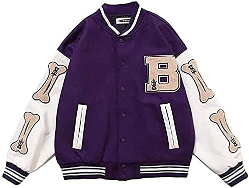 ZCMBHSH Машка колеџ јакна со лесна мека -јакна за меки јакна за бејзбол спортска јакна за обука јакна