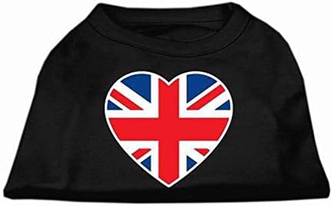 Производи за миленичиња од миленичиња британско знаме за печатење кошула на срцев екран, голема, жолта боја