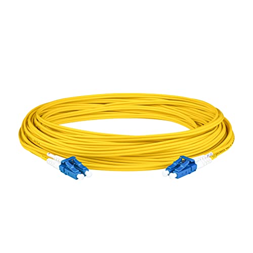 SpeedyFiberTX-12-Пакет 10 Нозете LC До LC Влакна Лепенка Кабел, Корнинг SMF - 28 Едномод 9/125um Ултра Оптички Влакна, Дуплекс, Жолта Столб