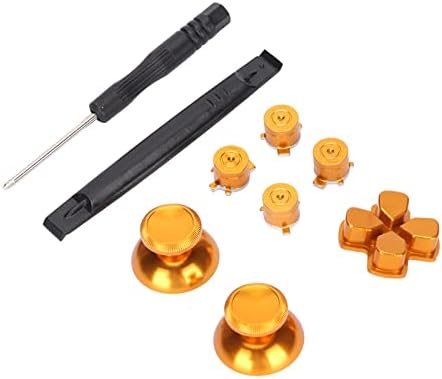 Метални копчиња Dauerhaft, Комплет за копчиња за жолти замени точни персонализирани за контролор на игри PS5