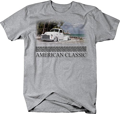 Американски класик Hotrod 1950 -ти пикап -камион обичај маица за плажа Hotrod Beach за мажи
