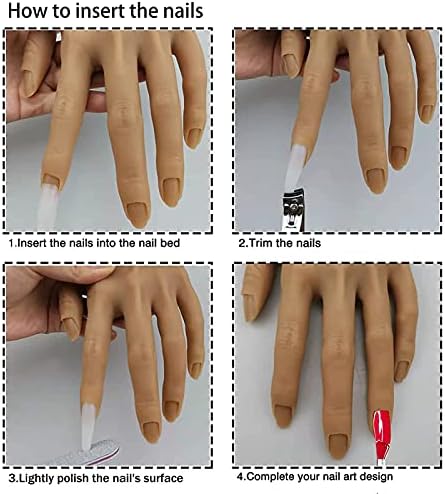Нокти вежбање раце силиконски манекен рака со прилагодлива заграда Манекен лажни раце за нокти вежбајте раце комплет накит прстен нараквици
