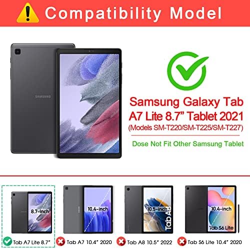 Ccambro Kids Case for Samsung Galaxy Tab A7 lite 8.7 SM-T220/SM-T225/SM-T227 2021 Таблета Детска пријателска шок-отпорна кутија
