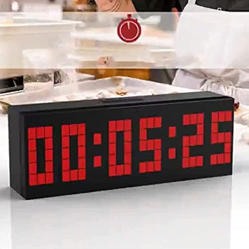 Мулти-сцено-спортски тајмер YZDKJDZ, Голем часовник за вежбање на часовникот за вежбање со дигитални LED, со далечински управувач, ултра-чиста