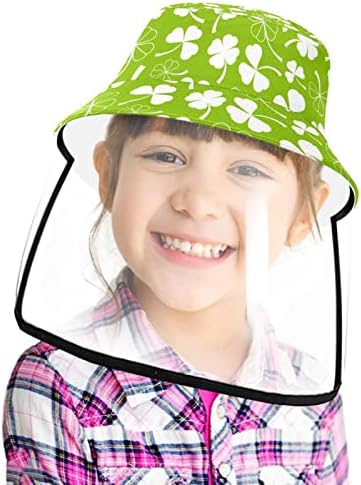 Заштитна капа за возрасни со штит за лице, рибарска капа Анти сонце, Зелена детелина на Денот на Свети Патрик