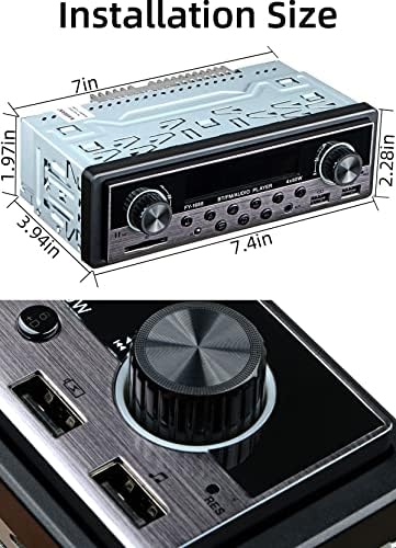 FYPLAY DUAL USB CAR Stereo Radio Readiver - Сингл DIN, Bluetooth раце бесплатно повикување, поддршка USB/SD/AUX/MP3, со LCD на часовникот