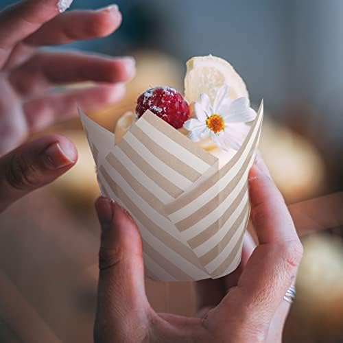 Свадбената торта во Укоч стои 100 парчиња лале цвет чаши за печење чаши за печење мафини за печење држачи Рустикални кекс -кабини
