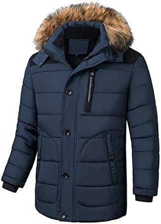 XXBR Зимски палта за мажи, одвојување на копчето со качулка, патент надолу по јакни на отворено ветерно густо топло палто