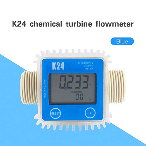 Мерач на проток, турбински метар Мерач на проток на вода K24 LCD турбина Дигитална мерач на проток на гориво Проверете го вентилот на широко