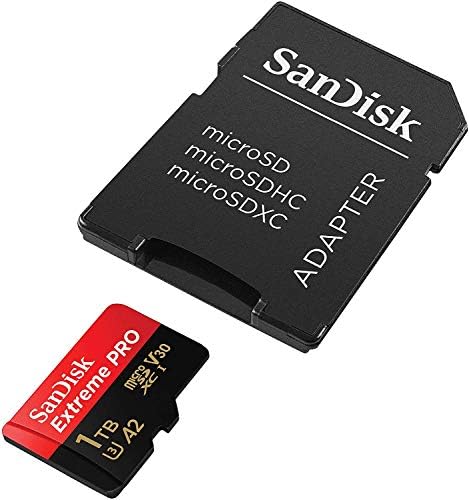 Sandisk 1tb Екстремни Про MicroSD Мемориска Картичка Со Адаптер Работи Со GoPro Херој 9, Херој 8, Макс 360-U3 V30 4K A2 Класа
