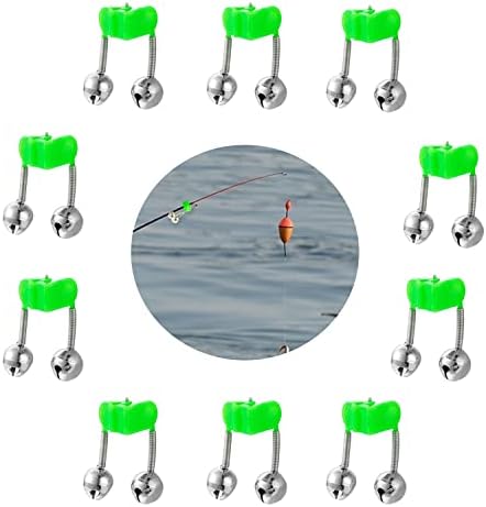 Lldynw 10 парчиња аларм за риболов bellвона близнаци bellвонче ноќно риболов аларм клип риболов индикатор за аларм за аларм пластични клипови