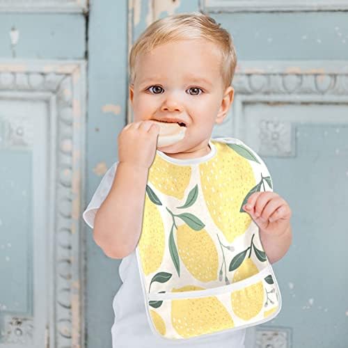 Емилор Декоративен лимон бебешки бибови за девојче девојче што храни водоотпорни мали деца биб за јадење девојки кои хранат мали деца 1-3