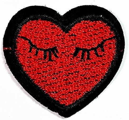 Реткосична лепенка мини црвено срце жалост железо на шиење на лепенка налепници цртан филм извезена апликација DIY занает декоративна