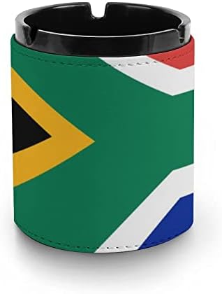 Африканско знаме кожа од пепел во тркалезна цигара од цигара, преносен држач за пепел за украси за домашни канцеларии