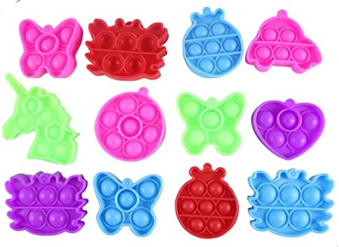 Масовно 24 - Мал играчки за поп -фитгетски играчки - Симпатична силиконска притисок за меурчиња за меурчиња - притиснете меурчиња за поп - меур