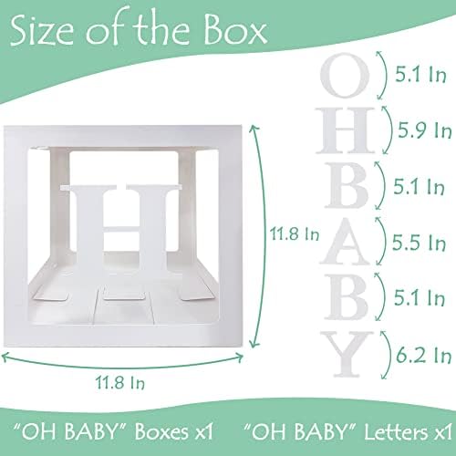 6 ПАРЧИЊА О КУТИИ ЗА БЕБИЊА СО Букви, Јасна Блок Кутија За Украси За Туширање За Бебиња, Бела Кутија ЗА БАЛОНИ ЗА БЕБИЊА За