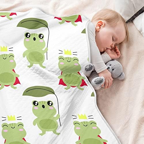 Swaddle Claute Cartive Smuly Green Green Frog Potton Conte за новороденчиња, примање ќебе, лесен меко залепено ќебе за креветчето,
