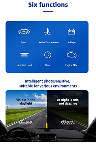 VEESA Глави Нагоре Дисплеј Надградба Дигитален Брзинометар OBD2 Режим Автомобил HUD, Со ВРТЕЖИ во МИНУТА, Брзина ЗА MPH, Температура На Водата,