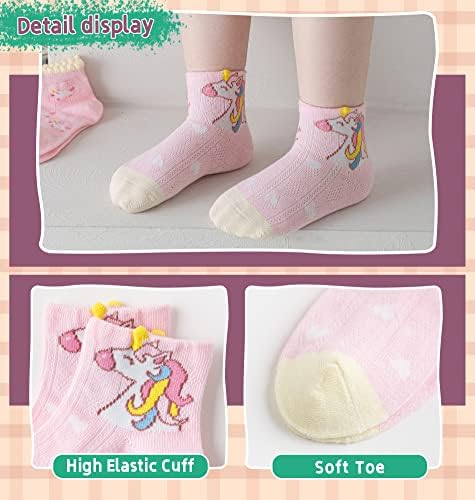 Девојки Памучни Чорапи Новина Смешни Еднорог Пријатна Екипа Симпатични Чорапи За Деца Мали Девојчиња 6 Пара